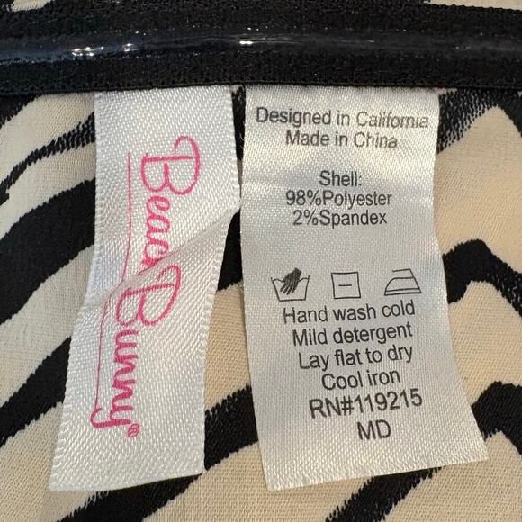 BEACH BUNNY Tie Front Crop Top Animal Print Sz L Summer Beachy Coastal Seductive - Picture 3 of 6